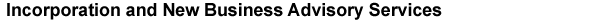 Incorporation and New Business Advisory Services